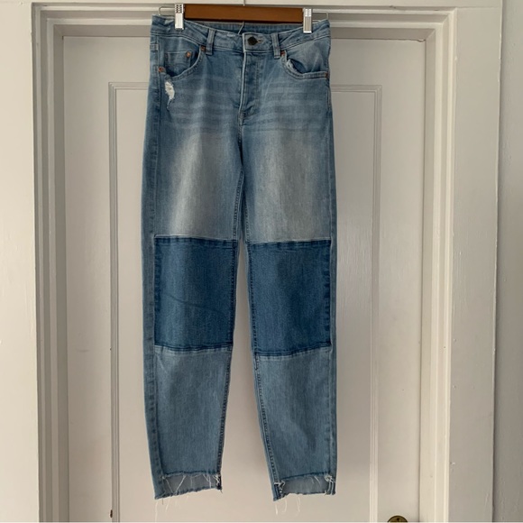 Divided Denim - Divided H and M Jeans Womens 6 Blue Denim Patchwork Light Medium Wash Straight